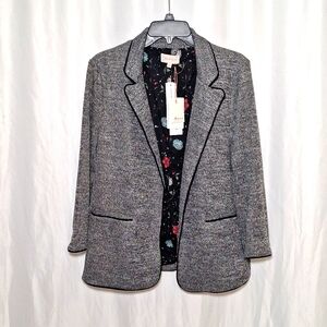 🍁 textured knit blazer / size 1X/ grey